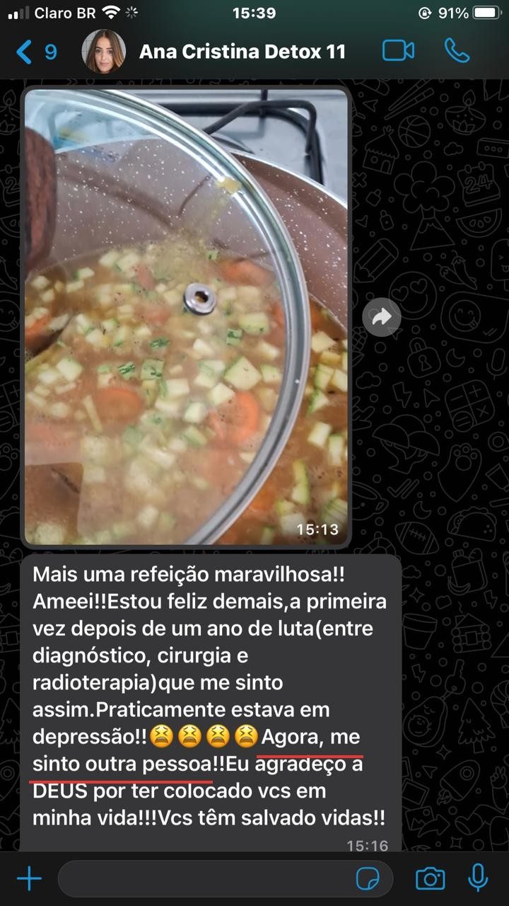 Print do depoimento da Ana Cristina