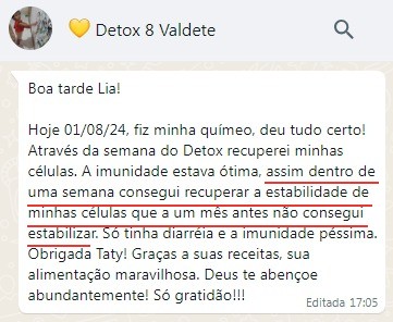 Print do depoimento da Valdete